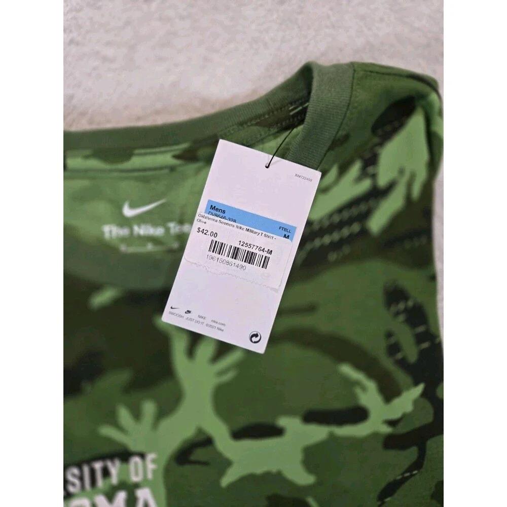 Mens The Nike Tee Oklahoma Sooners Camouflage Long Sleeve T Shirt Medium Green